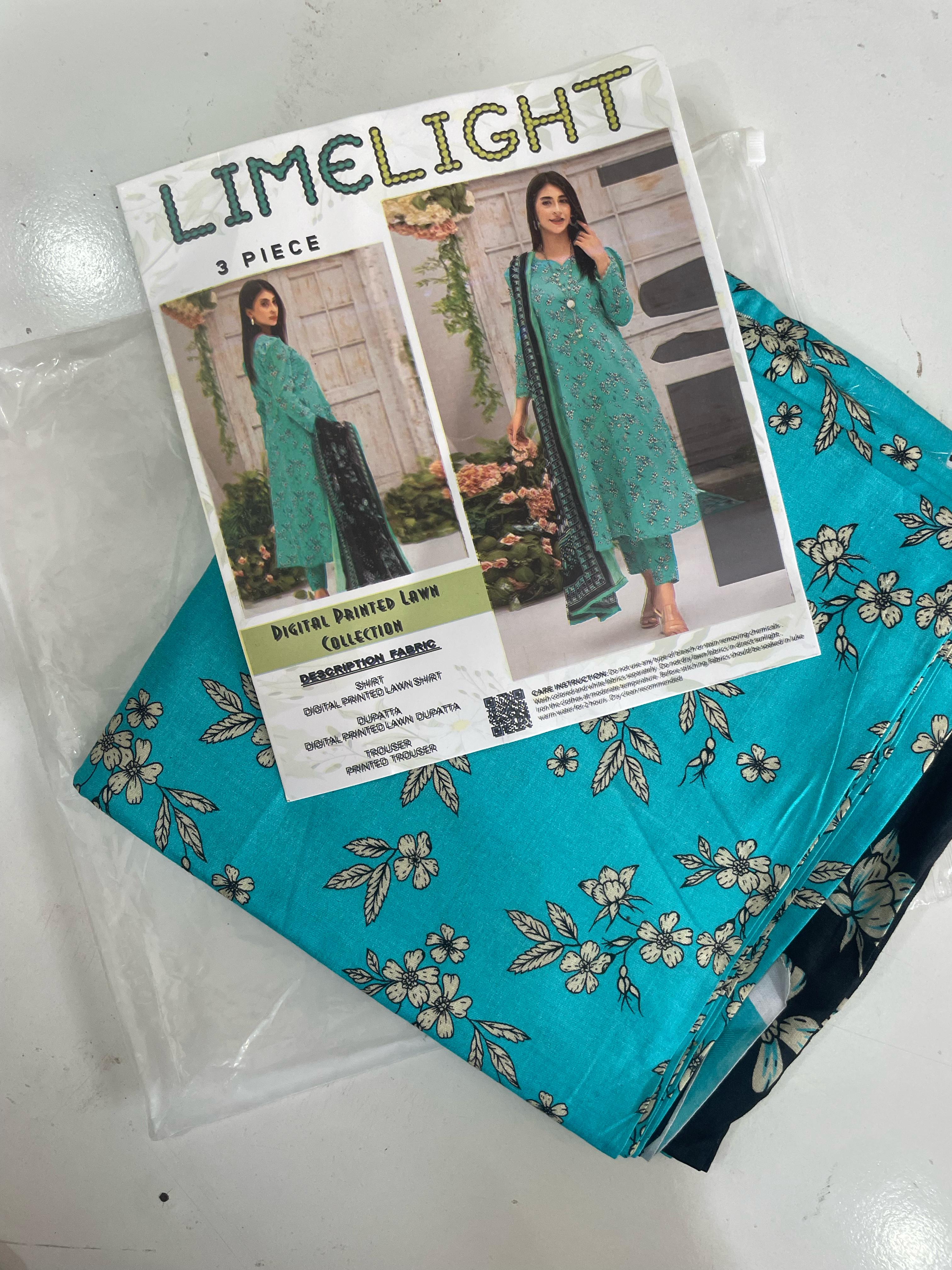 ✨ Limelight Digital Printed Unstitched 3PC Suit - Premium Fabric & Trendy Design ( Mazeed Desings And Variety k liay Whatspp pr Msg Krain )