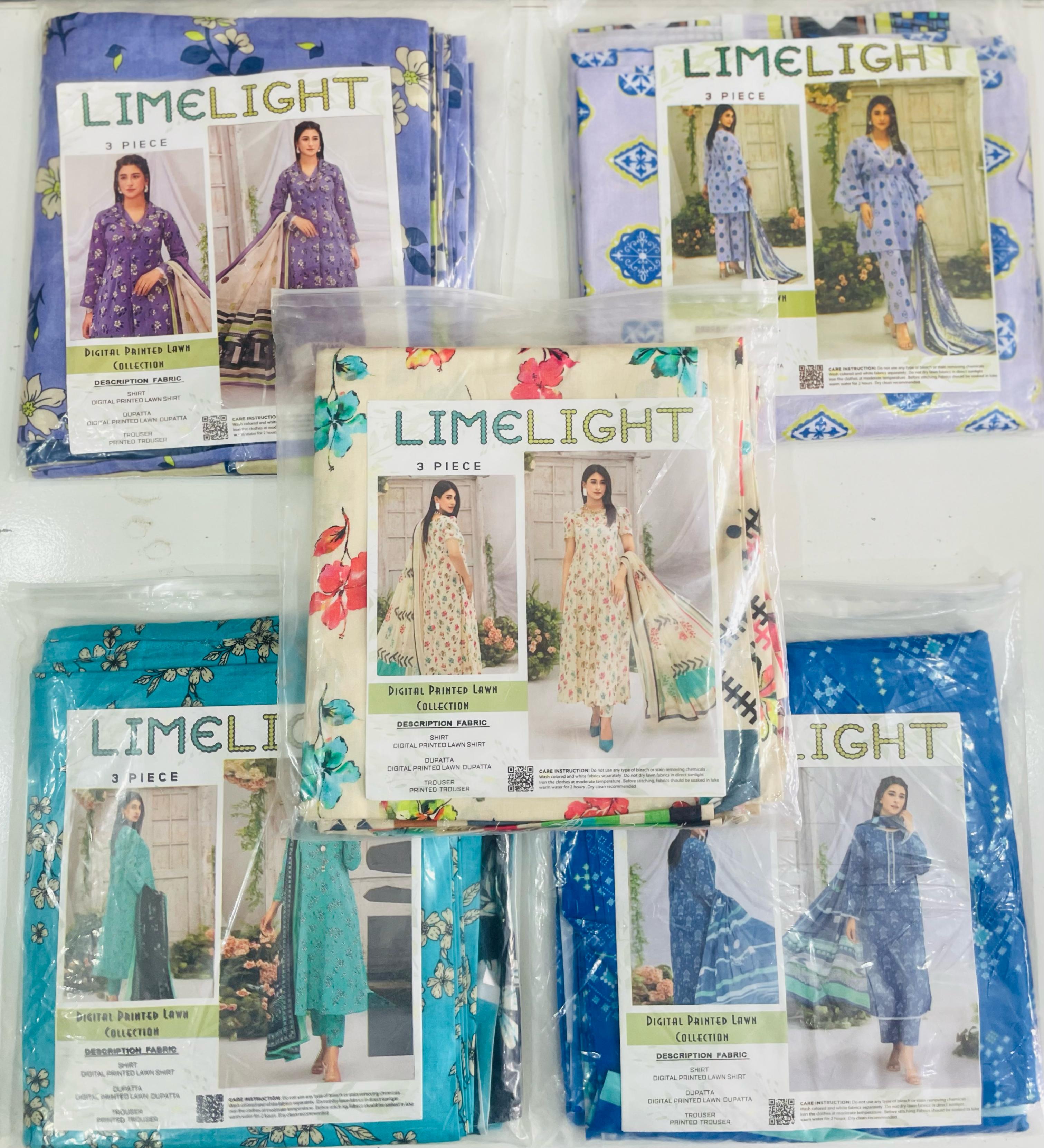 ✨ Limelight Digital Printed Unstitched 3PC Suit - Premium Fabric & Trendy Design